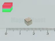 4 mm N45 NEODYM m�gnes kocka